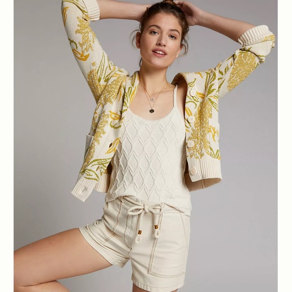 Anthropologie Maeve Pineapple-Print Cardigan size M - Picture 4 of 10